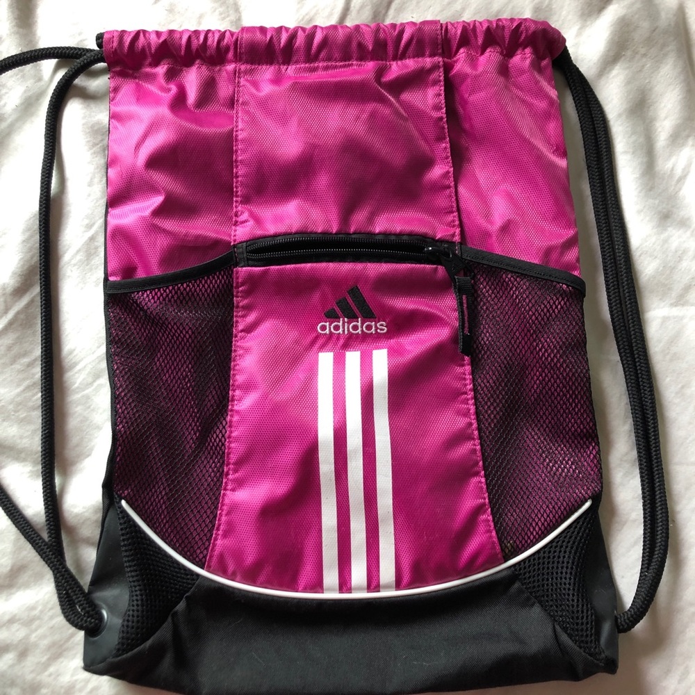 adidas pink drawstring bag